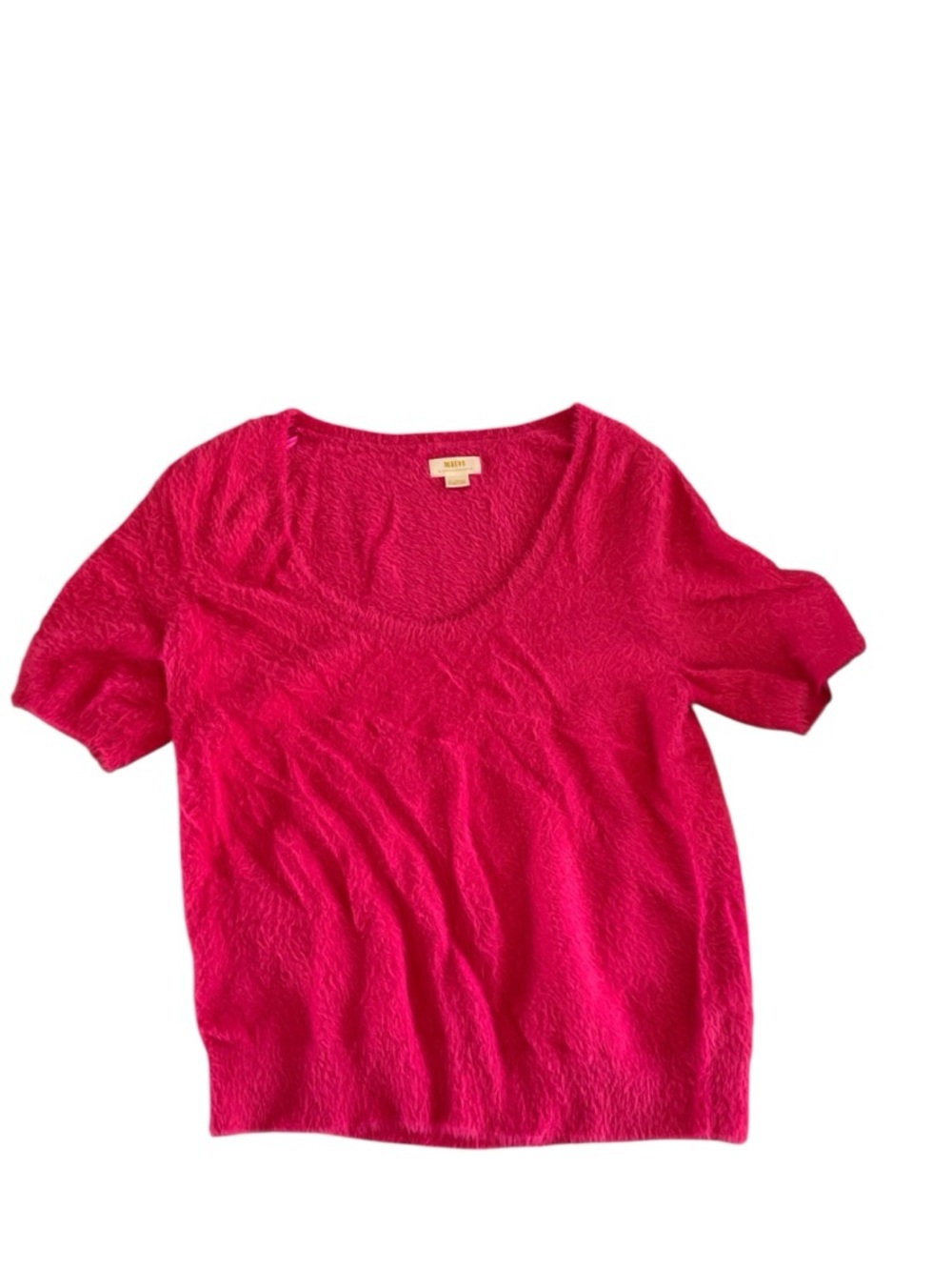Maeve Anthropologie Pink Eyelash Knit Top XL Fuzzy Sweater
